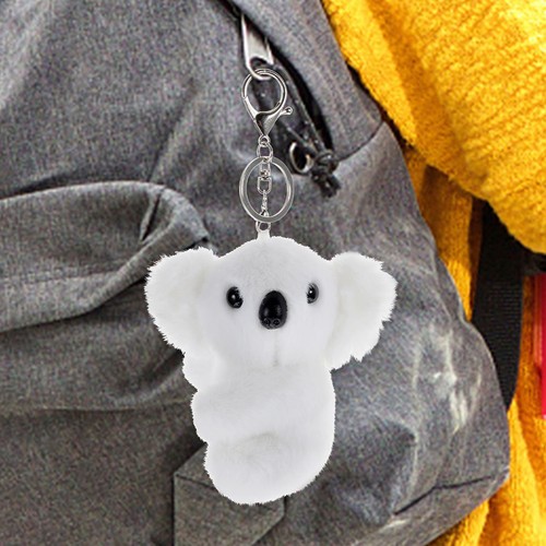 Fluffy koala plush keychain - plush,